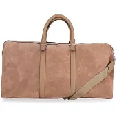 Manfield Taupe suède weekendtas | Maat Onesize