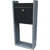 VASP Staande Brievenbus Annapurna - Blauwe Hardsteen En Staal - Zwart - 47x105x21cm