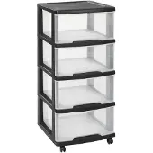 Curver ladesysteem met wielen 4x 20 liter - zwart