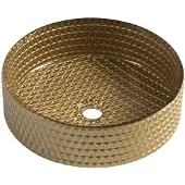 Sapho Glazen waskom gegraveerd maragua 39,5 cm goud