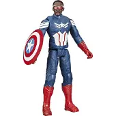 Marvel Titan Hero Series Captain America Actiefiguur - 30,48 cm, Wit/Blauw/Rood