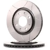 Brembo Remschijf Max 09.4987.76, voorkant, sleuf, geventileerd, 1 Stuk