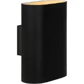 Lucide ovalis wandlamp zwart 2x9w