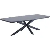 AVH-Collectie Sayanora dining tuintafel boat shape 240x110xH74 cm keramiek aluminium antraciet