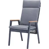 AVH-Collectie Estella dining tuinstoel verstelbaar rope aluminium antraciet