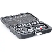 YATO Steeksleutelset - - YT-14491 - Set van 20 doppen - 1/4'' - Compatibel met voertuigen