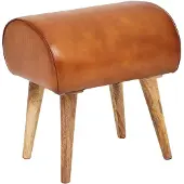 Wohnling Poef echt leer 40x53x45 cm