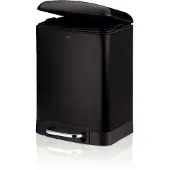 kela Afvalemmer, RVS, Zwart, 6 L - | Davino