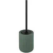Wenko Toiletborstelhouder Belluno keramiek mat donkergroen - Toiletborstel met houder groen - WC borstel met houder vrijstaand - Soft touch oppervlak
