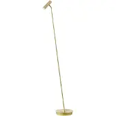 HELL LED-vloerlamp Tom, dimbaar, messing / goud, Woon-/ Eetkamer, Roestvrij staal, Modern, LED vloerlamp
