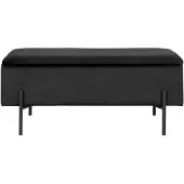 House Nordic - Bankje met Opbergruimte Luna - 95 x 36,5 x 46 cm - Zwart