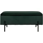 House Nordic Watford bank met opbergruimte groen velours, zwart.