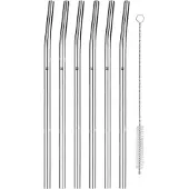 WMF Drinkrietjes 24 cm, set van 6 stuks, met borstel,