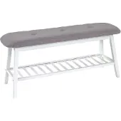 Haku Zitbank met opbergrek | 100 x 30 x 44 cm | Wit