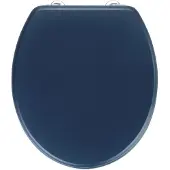 Wenko WC bril Prima - mat donkerblauw MDF - FSC hout - RVS scharnieren - Toiletbril - Toiletzitting - Donkerblauw - Navyblauw