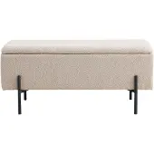 House Nordic Bankje Watford Bouclé met Opslag - Beige - 95x36,5x46cm