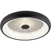 JUST LIGHT Ronde plafondlamp Vertigo zwart Ø 46,5cm