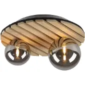 JUST LIGHT Houten Plafondlamp Green Stika Rond