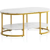 Wohnling Salontafel wit marmerlook 100x60 cm Wit