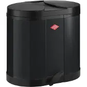 Wesco Eco-verzamelaar Prullenbak | 30 Liter | Duo Pedaalemmer (2x15 Liter) | Metaal - Zwart | Afvalscheiding - Made in Germany