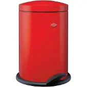 Wesco 116 (Alpha) Prullenbak | Pedaalemmer | 13 Liter | Metaal - Rood | Vuilnisbak - Made in Germany
