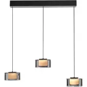 Paul Neuhaus 3-lichts hanglamp Rika zwart