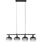JUST LIGHT Zwarte hanglamp Zea 4-lichts