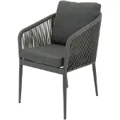 Coppens Alba dining tuinstoel rope tweed antraciet -
