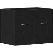 vidaXL Wastafelonderkast, zwart, eikenlook, 60x38,5x46 cm