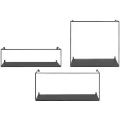 House Nordic Ulmo Wandplank set van 3 zwart.