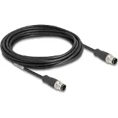 DeLOCK M12 4-pins D-gecodeerde industriële netwerkkabel | CAT5e | PVC | 5 meter