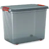 Kis 237491 Opbergbox K Latch Stapelbaar (b x h x d) 590 x 450 x 390 mm Rook-grijs, Doorschijnend 1 stuk(s)