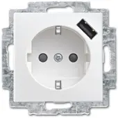 Busch Jaeger Inbouwstopcontact Balance Met Aarde (randaarde) 1-polig Wit Ip20