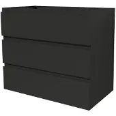 AquaVive Aquazuro Wastafelonderkast Napoli 89cm - Zwart Mat - Met 3 Lades - 89,4x75x47,5cm