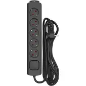 Sencys Stekkerdoos 5-voudig Zwart 5 Meter