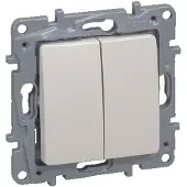 Legrand Niloé Dubbele Wisselschakelaar Inbouw Crème Wit