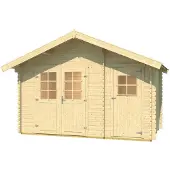 Weka Tuinhuis Vaduz 253, wanddikte 28 mm, 2-kamerhuis - Breedte x Diepte x Hoogte - 420.00 x 260.00 x 270.00 - Onbehandeld hout