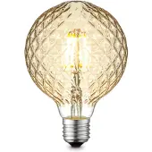 Home Sweet Home Ledfilamentlamp Globe Deco - Amber - D9,5cm - Dimbaar - Warm Wit - E27 - 4w
