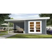 Weka Tuinhuis Met Overkapping 126 Type B Gr2 Grijs 300x645cm