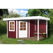 Weka Tuinhuis Met Overkapping 213 Type A Gr2 Rood 298x298cm