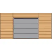 Solid Voorwand Met Sectionale Garagedeur ‘s7750’ Geïmpregneerd Hout 480 X 245 Cmt Voor Carport Basis 6x5m