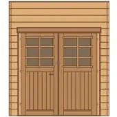 Solid Voorwand Met Dubbele Deur ‘s7732’ Geïmpregneerd Hout 210x240cm