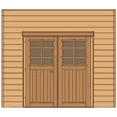Solid Carport Voorwand Dubbele Deur 270x255cm Voor Carport Basis 4x5m