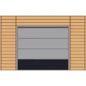 Solid Voorwand Met Sectionale Garagedeur ‘s7743’ Hout 390 X 245 Cm Voor Carport Basis 5x5m
