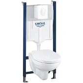 GROHE Solido - Voorwand montageset, toilet en softclose zitting, Skate Air bedieningsplaat, alpine wit 39116000