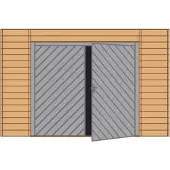 Solid Voorwand Met Dubbele Garagedeur ‘s7742’ Hout 390 X 245 Cm Voor Basis 5x5