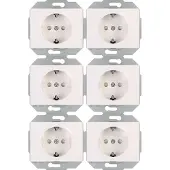 Sencys Inbouwstopcontact Yukon Met Aarde (randaarde) 1-polig Wit Ip20 6 Stuks