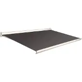 Domasol Knikarmscherm F10 Motor Schakelaar Ral9001 Zwart Grijs Tweed Doek D365 450x250cm