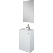 AquaVive Fonteinmeubelset Zena - Inclusief Wastafel En Spiegel - Softclose - Hoogglans Wit - 39,8x21,5x60cm