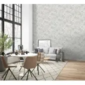 Overig Vliesbehang Steen 58411 - Grijs - Wit - 10,05m X 53cm